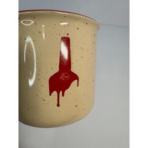 Maker's Mark Bourbon Whiskey Campfire Coffee Mug Cream Red Speckled Ceramic
